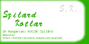 szilard kotlar business card