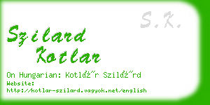 szilard kotlar business card